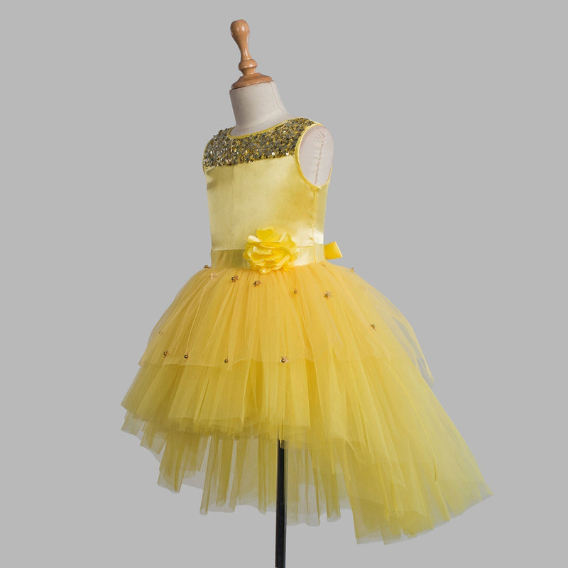 Toy Balloon Kids Periwinkle Yellow Hi-Low Skirt girls party wear dress