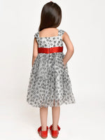 Jelly Jones light Grey Dress with Red Bow and Hair Band