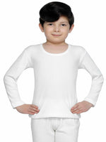 Thermals Boys Top Round Neck Full Sleeves Solid White