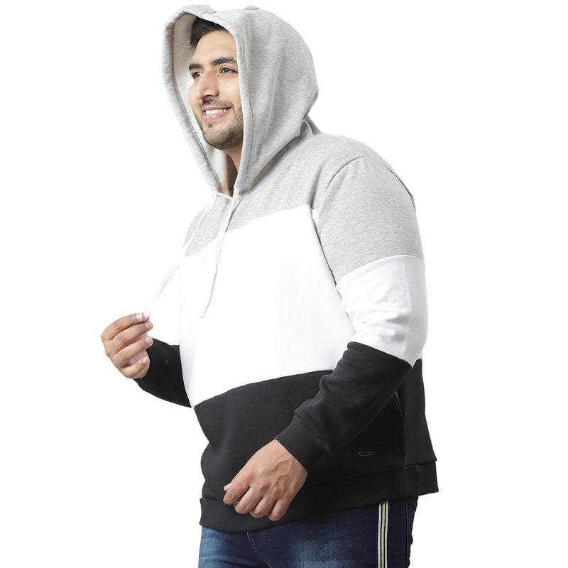 Instafab Shed Plus Men Colorblock Stylish Full Sleeve Hooded Casual Sweatshirts