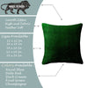 Soft Velvet Square Cushion Cover 16x16 Inches, Set of 5 (Green)