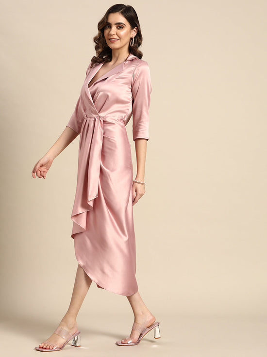 Shirt Dress With Front Drape