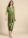 Shirt Dress With Front Drape