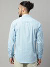 Rodamo Blue Slim Fit Printed Shirts