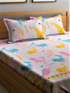 Home Sizzler 144TC Microfibre Pink Double Bedsheet With 2 King Size Pillow Covers