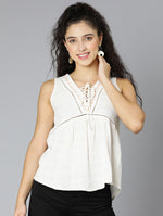 Ivory Beauty Embroidery Women Top