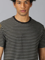 Men T-Shirt Stripes Cotton Five-star