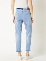 Cotton Block Out Haters High rise Jeans Light Blue