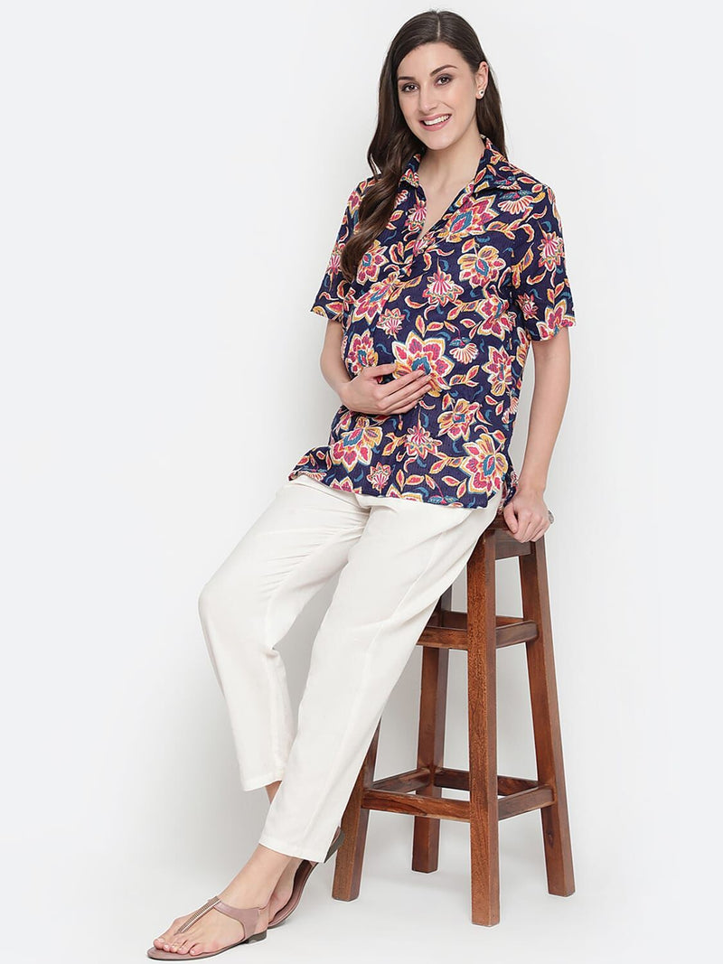 Oxolloxo Rich Of Florals Majestic Maternity Top