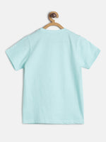 Tales & Stories Boy's Sky Cotton Embroidered Round Neck T-shirt