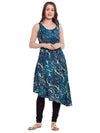 Pannkh Women's Abstract Print Asymettric Kurta