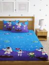 Home Sizzler 144TC Microfibre Blue Double Bedsheet With 2 King Size Pillow Covers