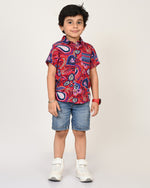Sassy Boho Boys Purple Shirt from the sibling collection