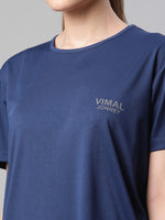 Vimal Jonney Sanctuary Suits Night Round Neck Half Sleeves Blue Women's Nightsuit