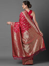 Luxury Sareemall Pink Festive Silk Blend Woven Design Saree With Unstitched Blouse