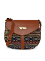 Kleio Starburst PU leather Jacquard Crossbody Side Sling Handbag for Women and Girls