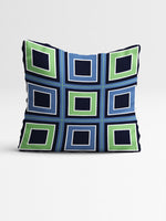 Set of 5 Blue & Green Elephant Printed Square Cushion Covers