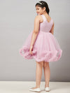 Girl's Step Embroidery Dress Pink