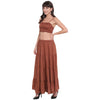 Aawari Rayon Skirt Top Set For Girls and Women Coffee