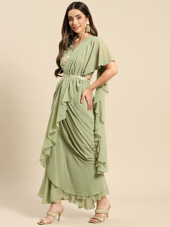 Blouse With Prestiched Frill Gown