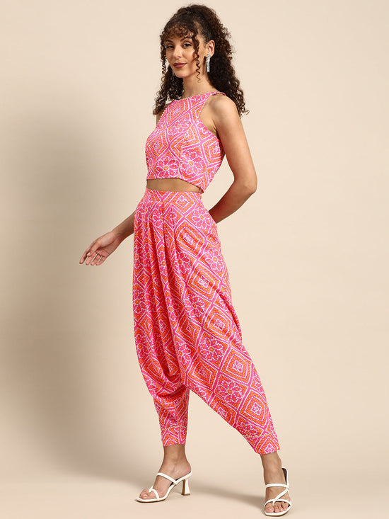 Crop Top With Dhoti Pants