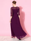 Catch The Rhythm Lace Overlaid Maxi Dress Dark Purple