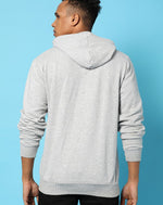 Campus Sutra Mens Grey Printed Sweatshirt With Hoodie Regular Fit For Casual Wear | Cotton Blend Fabric | Trendy Sweatshirt Crafted With Comfort Fit & High Performance For Everyday Wear