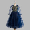 Toy Balloon Kids Ever After Navy blue Full length Gown girls party wear dress