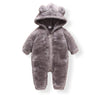 Brandonn Unisex Baby Flannel Jumpsuit Classical Style Cosplay Clothes Bunting Outfits Snowsuit Hooded Romper Outwear-Grey
