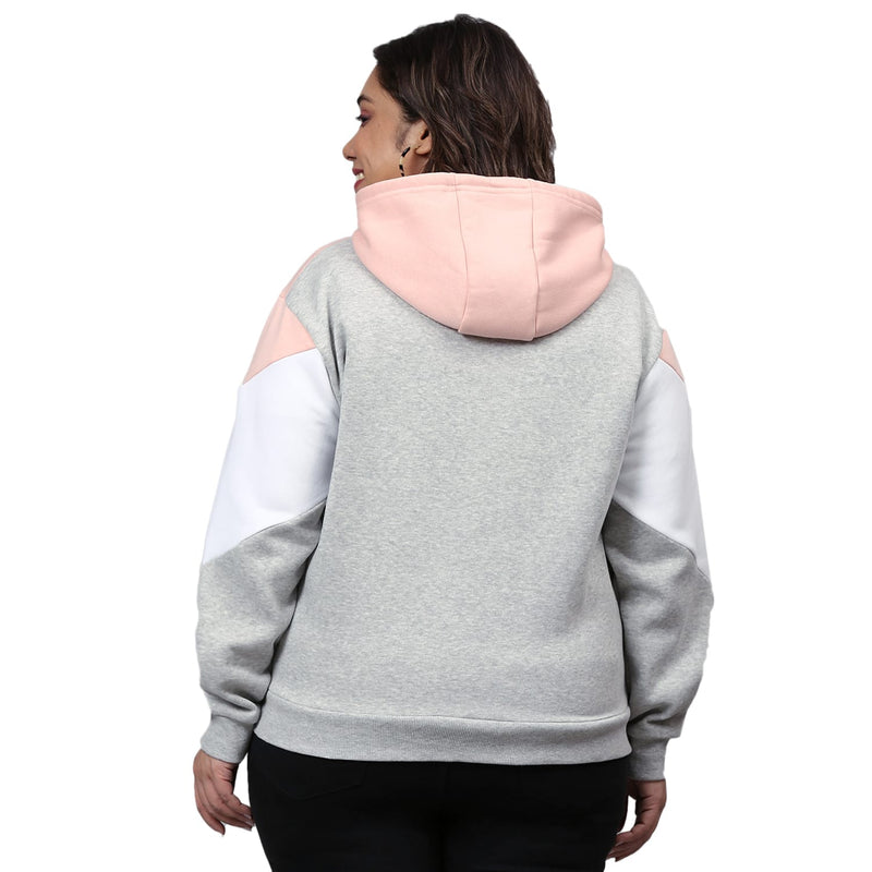 Instafab Graphic Impact Plus Size Women Colorblocked Stylish Casual Sweatshirts