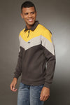 Campus Sutra Silver Stone Men Colorblock Stylish Casual Sweatshirts