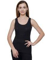 Bodycare Womens Thermal Tops Round Neck Sleeveless Pack Of 1-Black