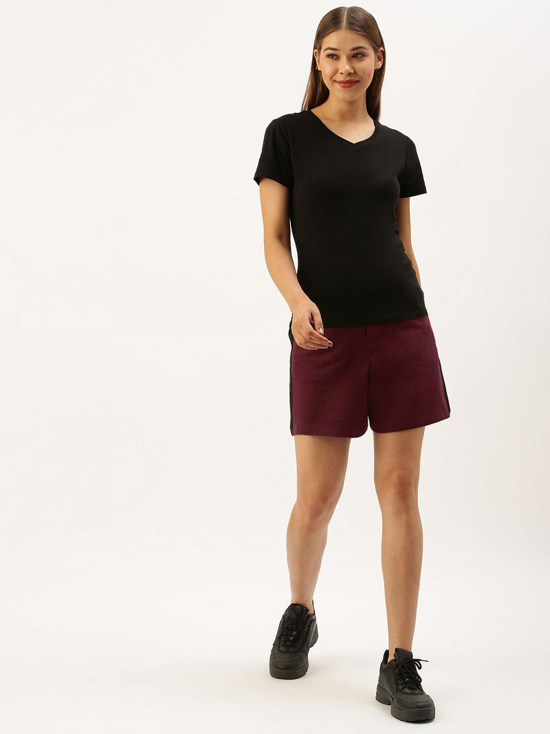 Women Maroon Active Fit Essential Shorts