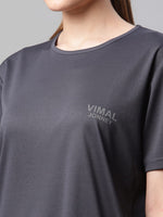 Vimal Jonney Night Sanctuary Suits Round Neck Half Sleeves Grey Women's Nightsuit
