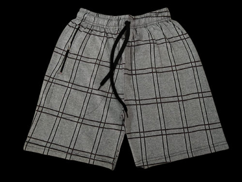Cot/Poly Design Shorts- Grey