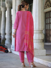 Juniper Women Pink Cotton Printed Kurta Set