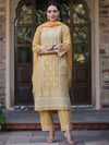 Juniper Women Mustard Cotton Printed Kurta Set