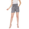 Adults-Women Grey Printed Loose Fit Regular Shorts