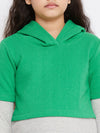 Girl's Curious Green Solid A Line Dress