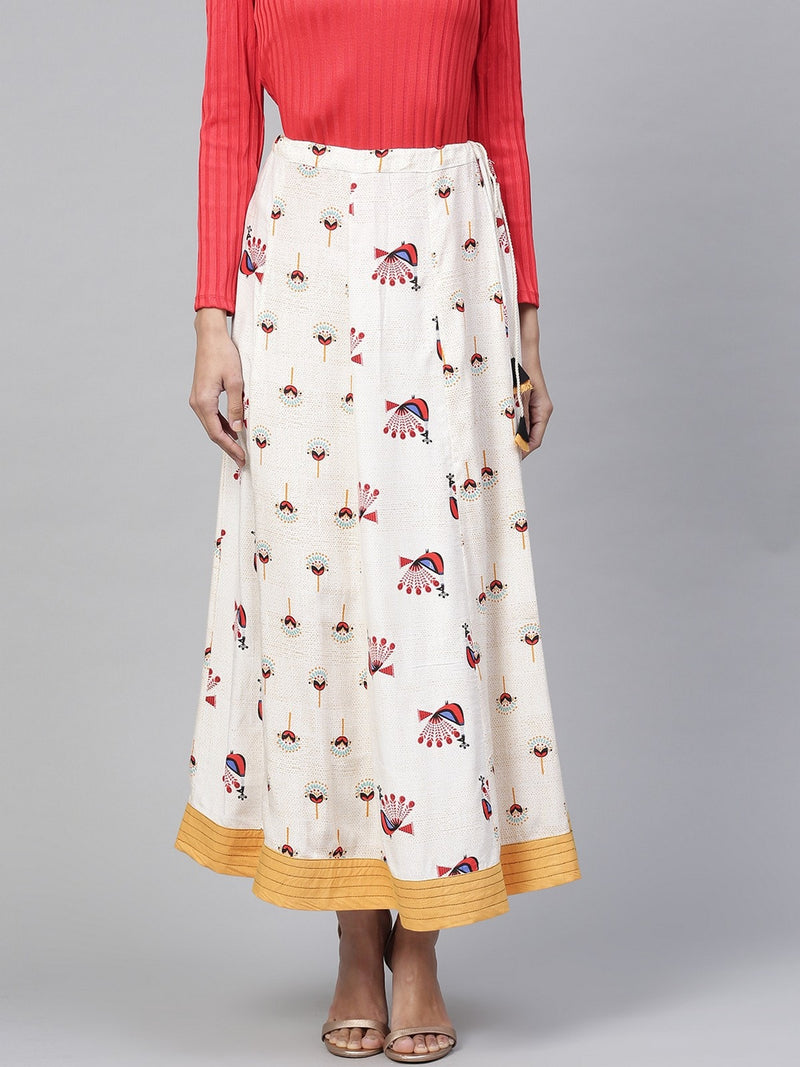 Peacock Inspired Printed Kalidaar Skirt