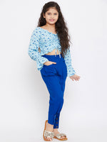 Girl's Wear Pro Printed Top with trousers Pant Blue