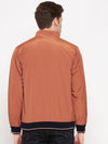 Okane Men Rust & Brown Geometric Reversible Tailored Jacket