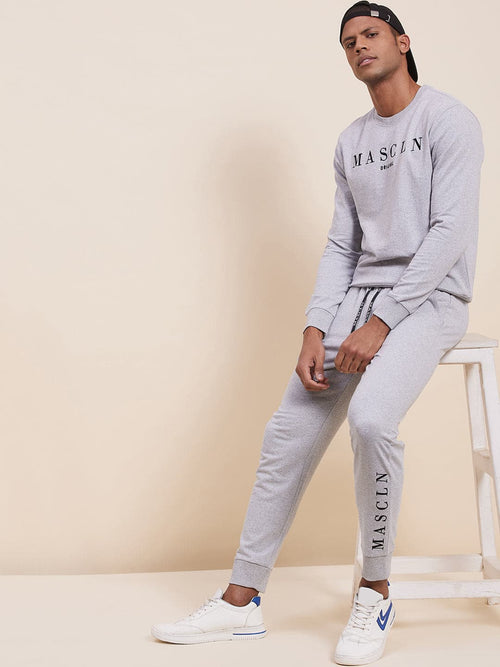 Men's Grey MASCLN Embroidered Joggers