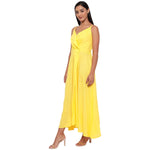 Aawari Rayon Front Open Gown For Girls and Women Yellow
