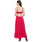 Aawari Rayon Skirt Top Set For Girls and Women Red