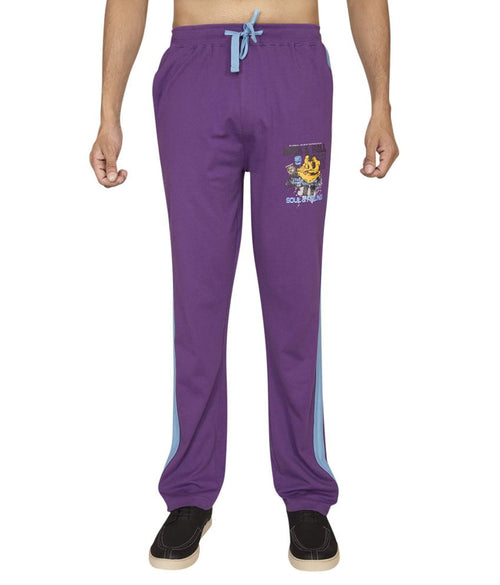 Red Line Purple Cotton Regular Fit Trackpant