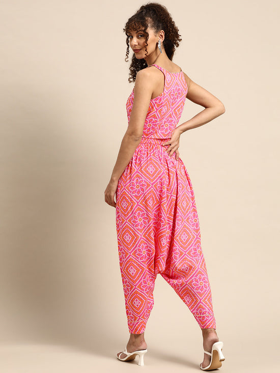 Crop Top With Dhoti Pants