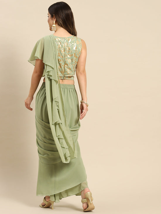 Blouse With Prestiched Frill Gown