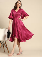 Midi Over Lap Frill Dress