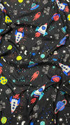 Space Theme Quirky Designs Poly Rayon Digital Printed Fabric - Width : 58